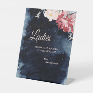 Starry Night Floral Wedding Ladys Badezimmer Sockelschild