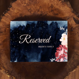 Starry Night Floral Wedding Reserviert Zeichen