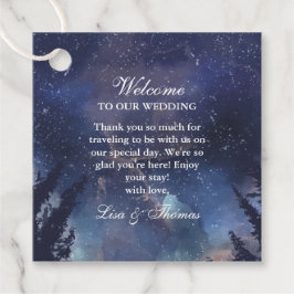 Starry Night Forest Wedding Geschenkanhänger