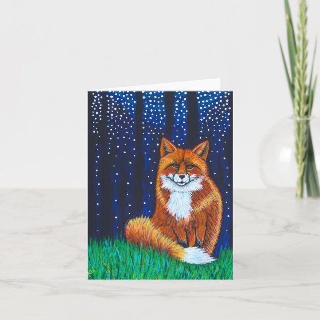 Starry Night Fox Karte (Vorderseite)