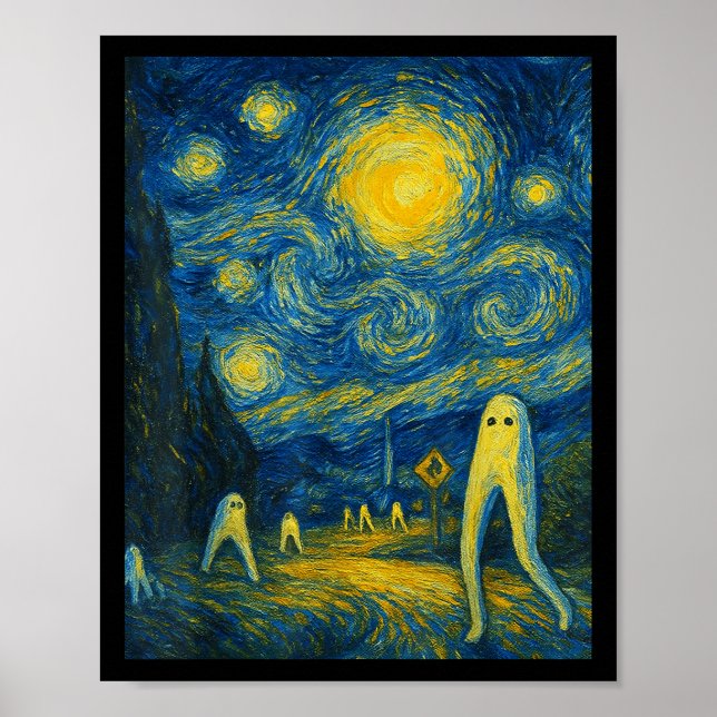 Starry Night Fresno Nightcrawler Van Gogh Hallowee Poster (Vorne)
