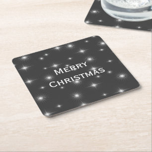 Starry Night Frohe Weihnachten Rechteckiger Pappuntersetzer