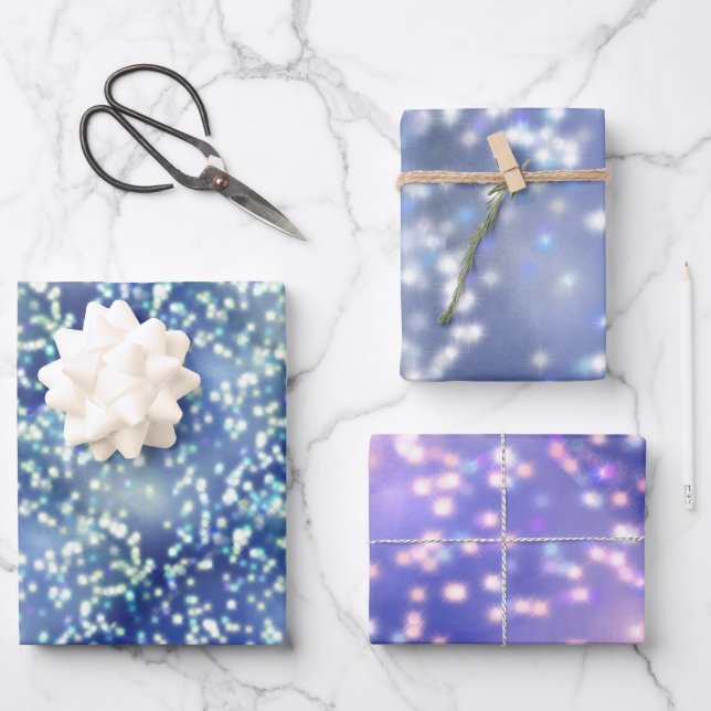 Starry night, fröhliche Weihnachten Geschenkpapier Set (Vorderseite)