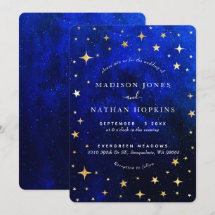 Starry Night Galaxy Wedding Einladung