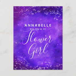 Starry Night Galaxy wirst du mein Blumenmädchen se Einladung