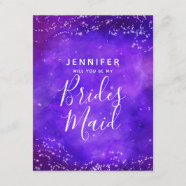 Starry Night Galaxy wirst du meine Bridesmaid sein Einladung