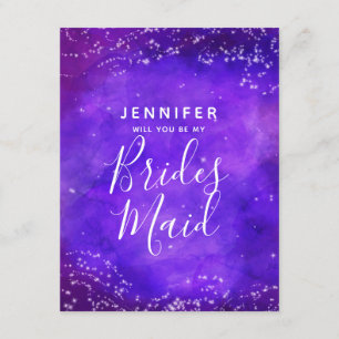 Starry Night Galaxy wirst du meine Bridesmaid sein Einladung