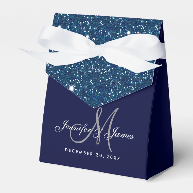 Starry Night Glitzer Elegante Wedding Favor Box Geschenkschachtel (Vorderseite)