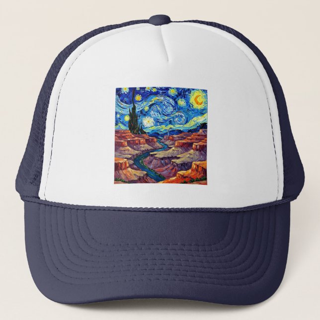 Starry Night Grand Canyon Arizona Truckerkappe (Vorderseite)
