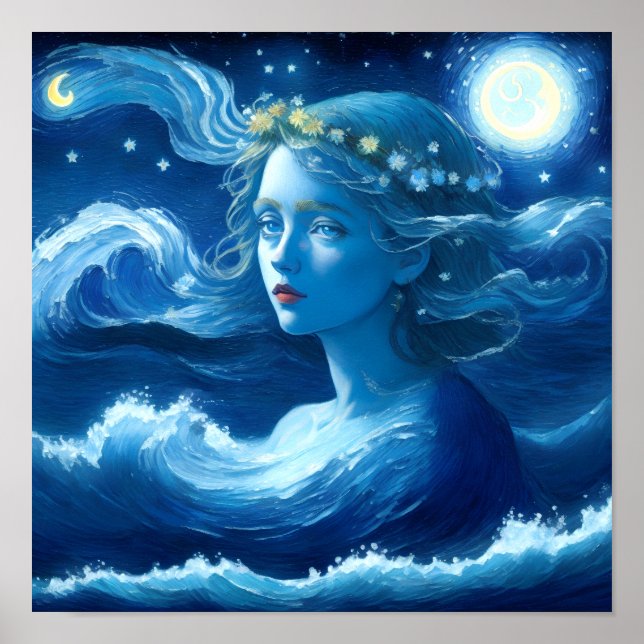 Starry Night 🌌 - Griechisch Goddess Fantasy Poste Poster (Vorne)