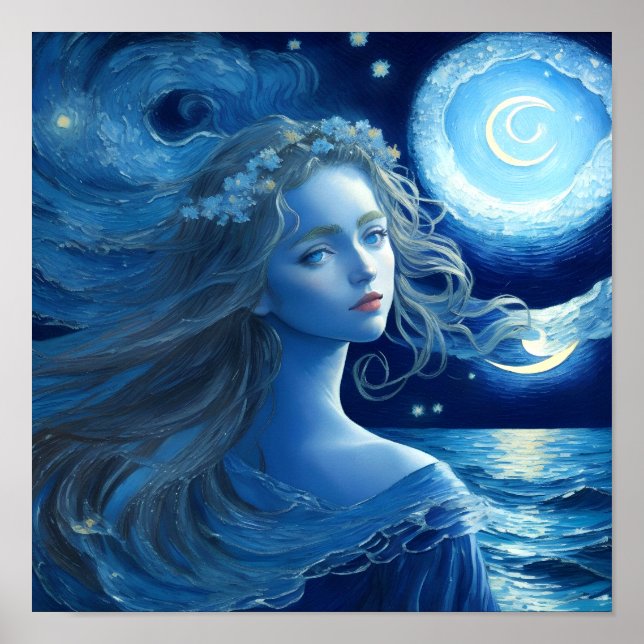 Starry Night 🌌 - Griechisch Goddess Fantasy Poste Poster (Vorne)