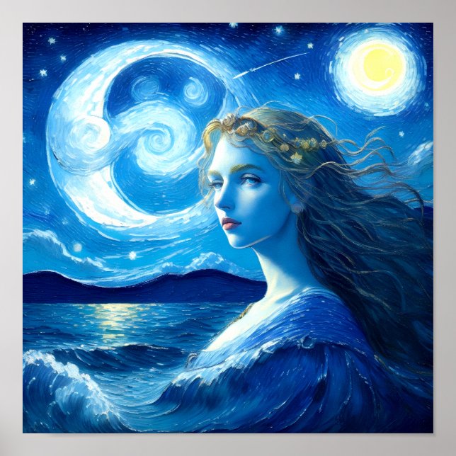 Starry Night 🌌 - Griechisch Goddess Fantasy Poste Poster (Vorne)