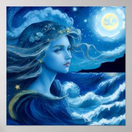 Starry Night 🌌 - Griechisch Goddess Fantasy Poste Poster