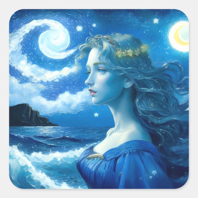 Starry Night 🌌 - Griechisch Goddess Stickers #3 (Vorderseite)