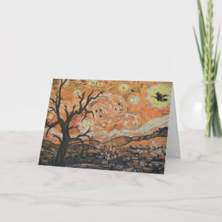 Starry Night Halloween Card Karte