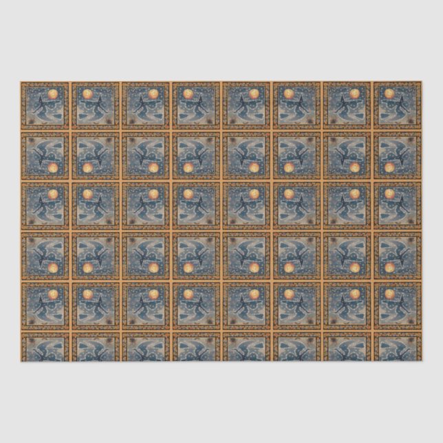 Starry Night Hexe mit Square Fall Border Seidenpapier (Vorderseite)