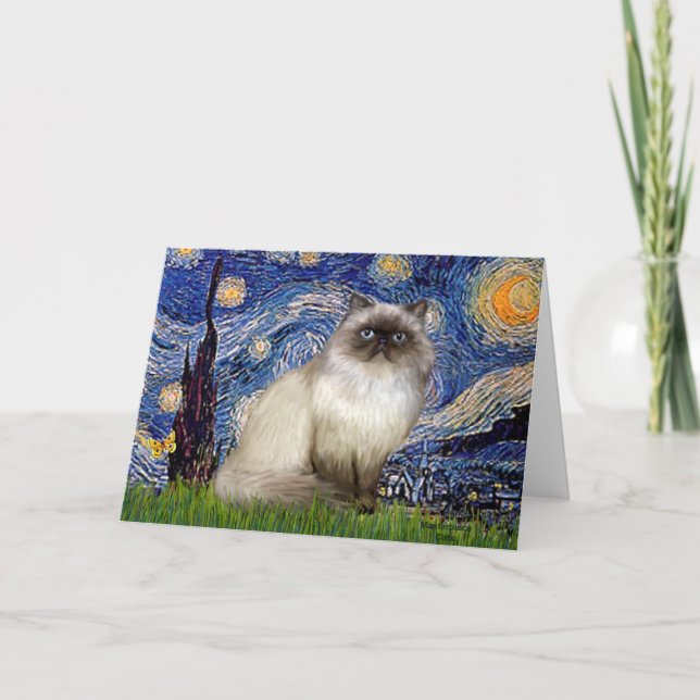 Starry Night - Himalayan cat 7 Karte (Vorderseite)