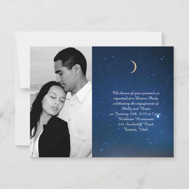 Starry Night Hochzeit Verlobung Einladung (Vorderseite)