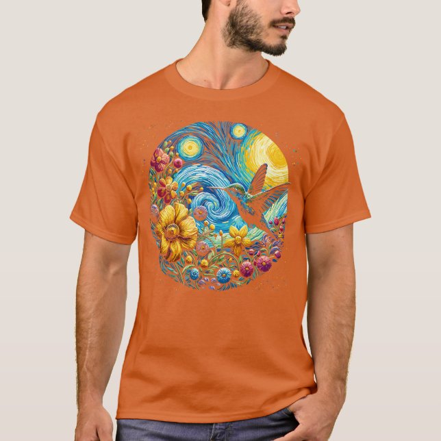 starry night hummingbird T-Shirt (Vorderseite)