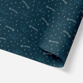 Starry Night in Blue Christmas Stars Seidenpapier
