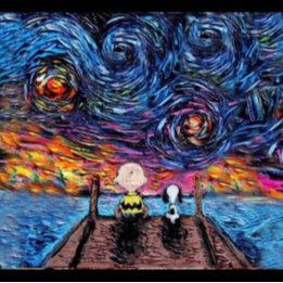 "Starry Night in Famous Waves" Canvas Print mit b Leinwanddruck
