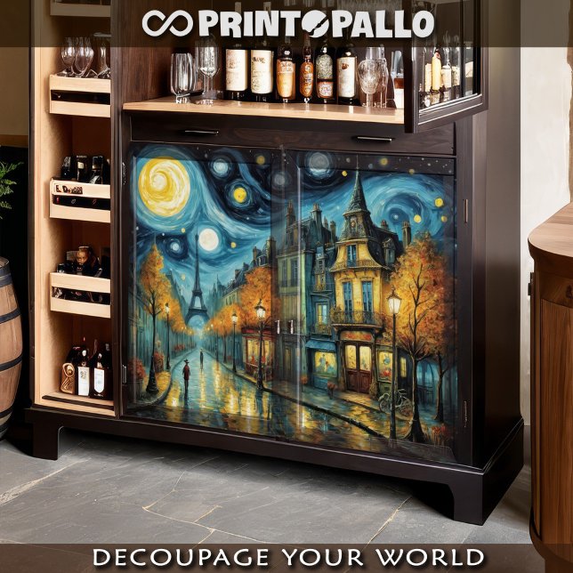 Starry night in Paris - Ein Tribut an V. Van Gogh Seidenpapier (Von Creator hochgeladen)