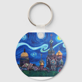 Starry Night in St. Petersburg Russland Schlüsselanhänger