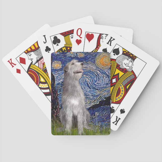 Starry Night - Irish Wolfhound Spielkarten (Rückseite)
