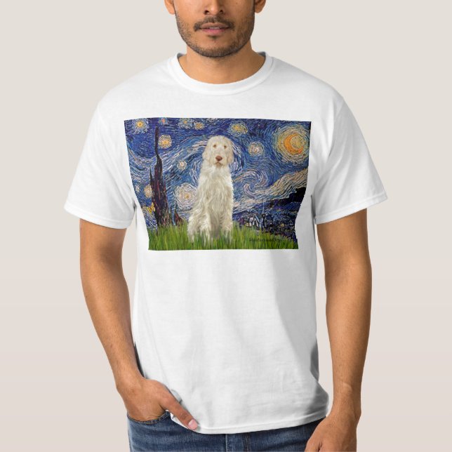 Starry Night - Italienische Spinone #12 T-Shirt (Vorderseite)