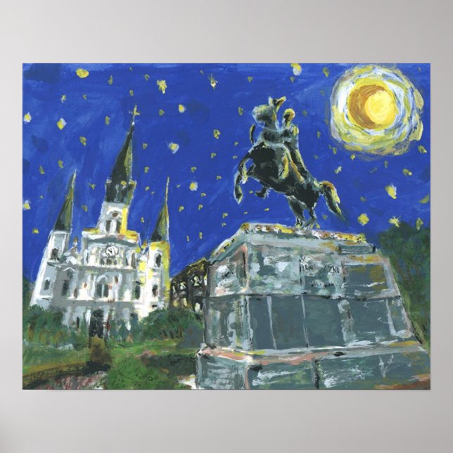 Starry Night Jackson Square Poster (Vorne)