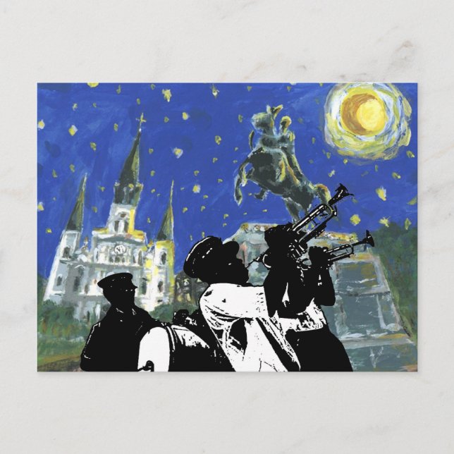Starry Night Jackson Square Postkarte (Vorderseite)