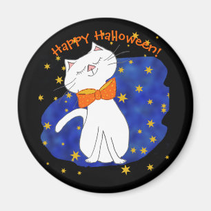 Starry Night Kitty Cat Halloween Magnet