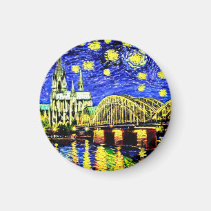 Starry Night Köln Dom Deutschland Magnet