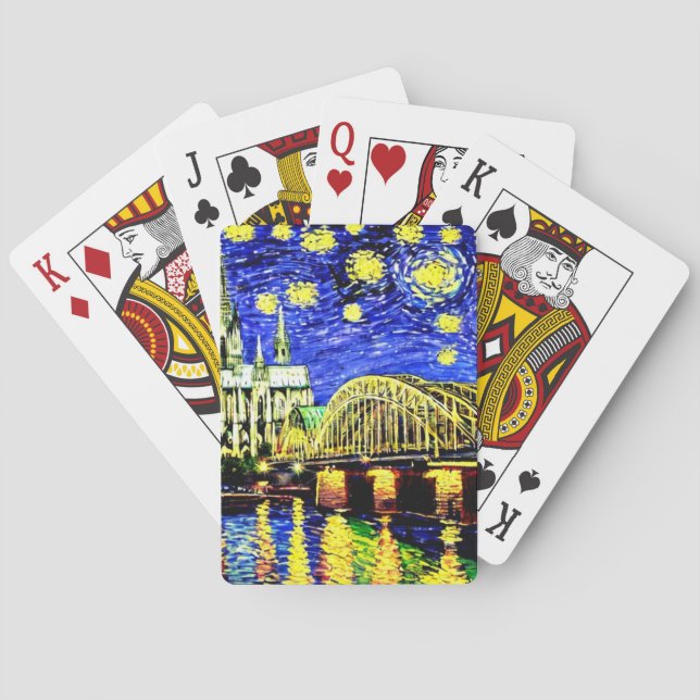 Starry Night Köln Dom Deutschland Spielkarten (Rückseite)