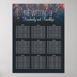 Starry Night Lights Hochzeitskarte Poster
