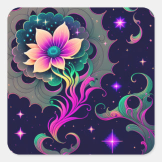 Starry Night Lotus Blume Sticker
