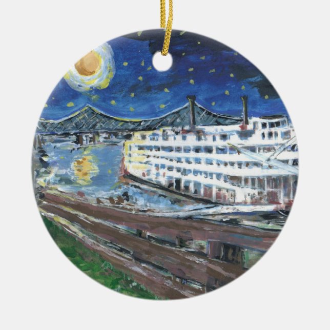 Starry Night Mississippi Queen Keramik Ornament (Vorne)
