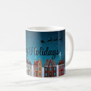 Starry Night mit dem Weihnachtsmann und dem Haus Kaffeetasse