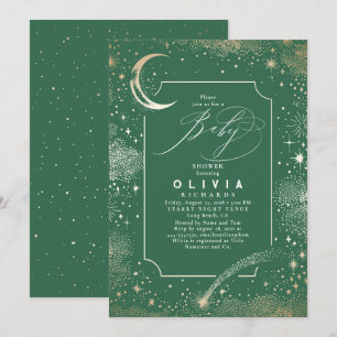 Starry Night Moon Mystical Celestial Baby Dusche Einladung