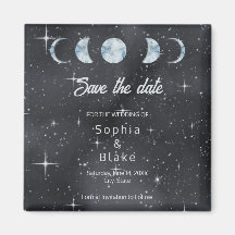 Starry Night Moon Phases Celestial Save the Date