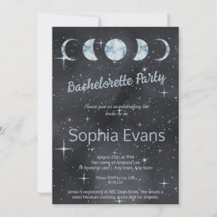 Starry Night Moon Phases Zodiac Junggeselinnen-Abs Einladung