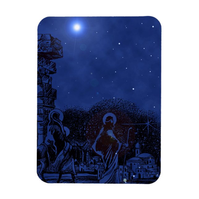 Starry Night Nativity Scene Magnet (Vertikal)