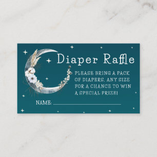 Starry Night Navy Boho Pampas Grass Diaper Raffel Begleitkarte
