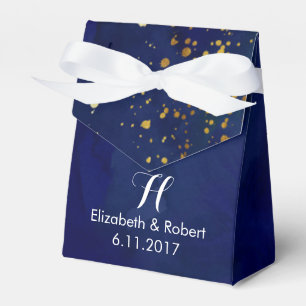 Starry Night Navy und Imitate Gold Glitzer Geschenkschachtel
