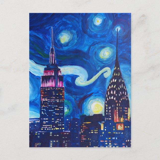 Starry Night New York Postkarte (Vorderseite)