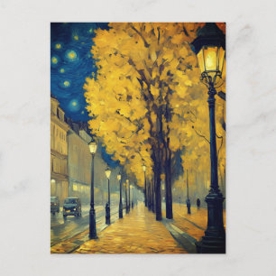 Starry Night on Andrássy Avenue, Budapest Feiertagspostkarte