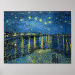 Starry Night on Rhone by Van Gogh Poster
