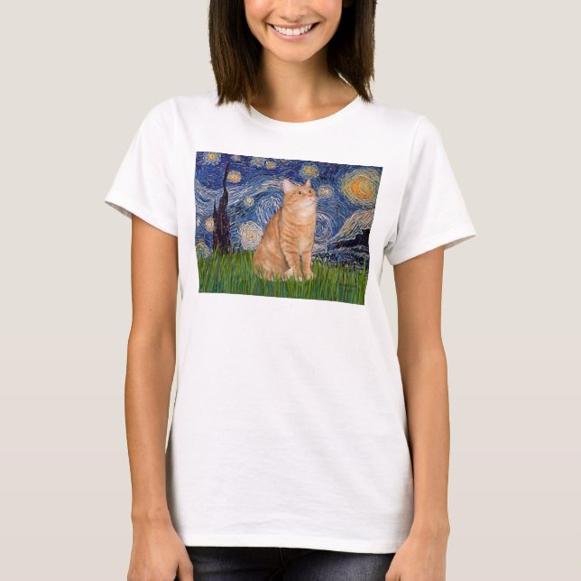 Starry Night - Orange Tabby 46 T-Shirt (Vorderseite)