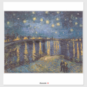 Starry Night Over Rhone River von Vincent Van Gogh Aufkleber