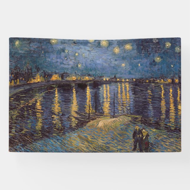 Starry Night Over Rhone River von Vincent Van Gogh Banner (Horizontal)